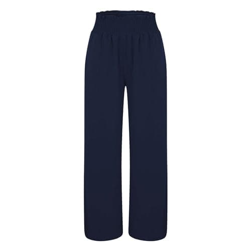 Women's Cotton Linen Wide Leg Trousers for Work