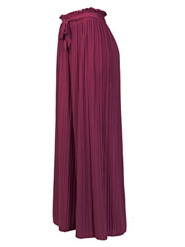 Olivia Women's Ribbon Tie Chiffon Palazzo Pants