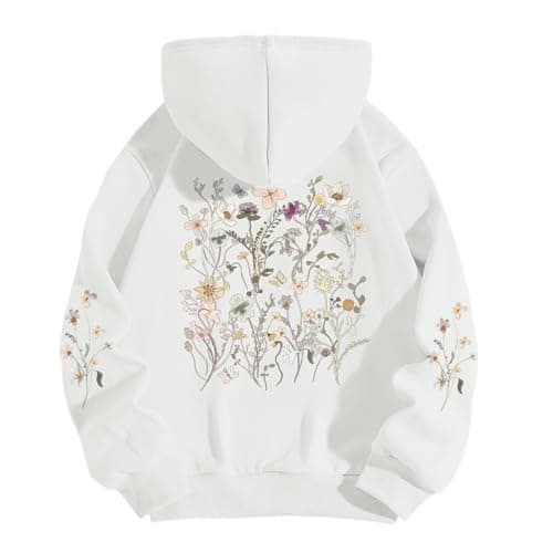Sulayesh Women's Vintage Floral Hoodie - Cute Boho Sweatshirt