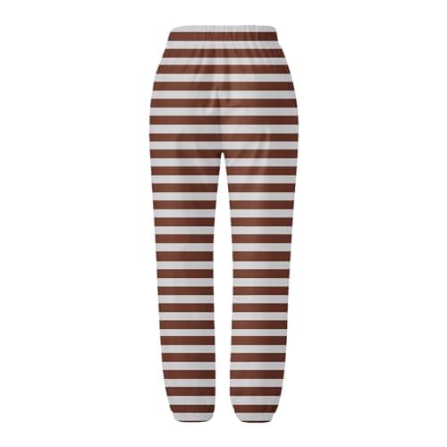 Striped Printed Fashionable Casual Ankle Pocket Pants for Women Plus Size