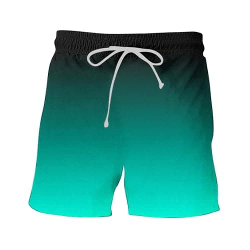 Sunaei Gradient Men's Stretch Jogger Shorts for Summer Beach Wear