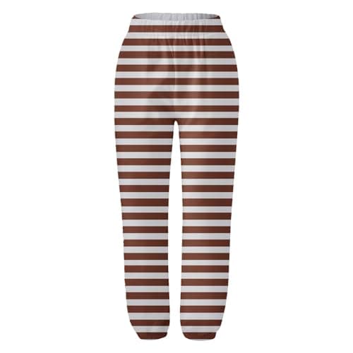 Striped Printed Fashionable Casual Ankle Pocket Pants for Women Plus Size