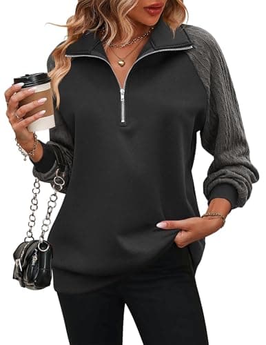 Women's Quarter Zip Fleece Pullover Sweatshirt