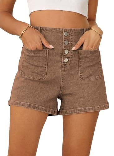 Sidefeel Women's High-Waisted Denim Shorts