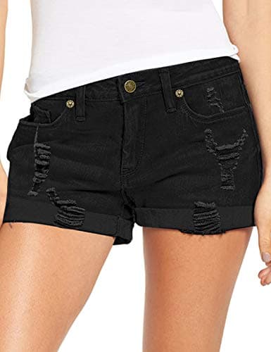 Luvamia Women's Ripped Denim Shorts