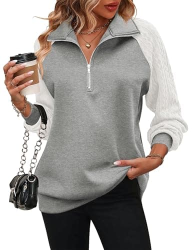 Women's Quarter Zip Fleece Pullover Sweatshirt