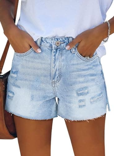Angerella Women's Ripped Jean Short
