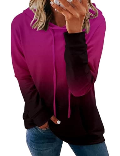 Women's Casual Tie Dye & Floral Print Hoodie Sweatshirt