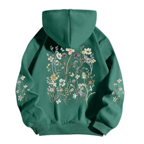 Sulayesh Women's Vintage Floral Hoodie - Cute Boho Sweatshirt