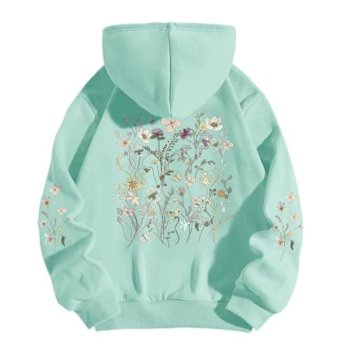 Sulayesh Women's Vintage Floral Hoodie - Cute Boho Sweatshirt