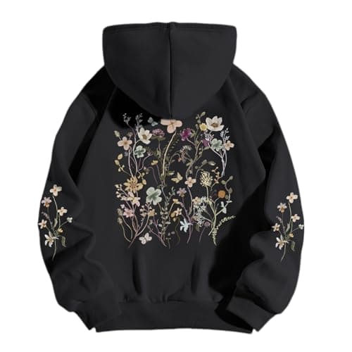 Sulayesh Women's Vintage Floral Hoodie - Cute Boho Sweatshirt