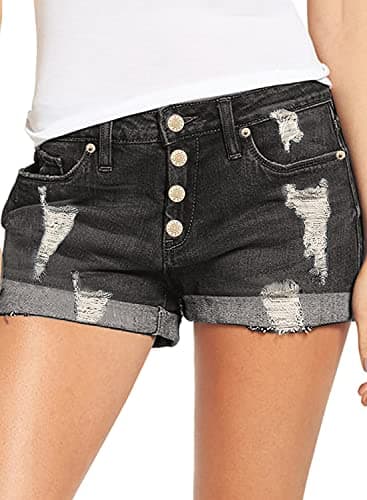 Luvamia Women's Ripped Denim Shorts