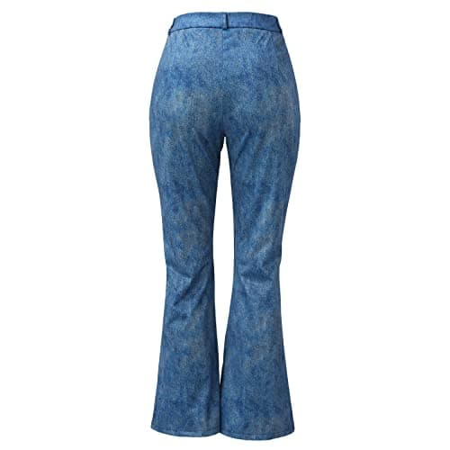 8QIDA Women Cargo Pants Printed Pattern Loose Flared Hem Jeans