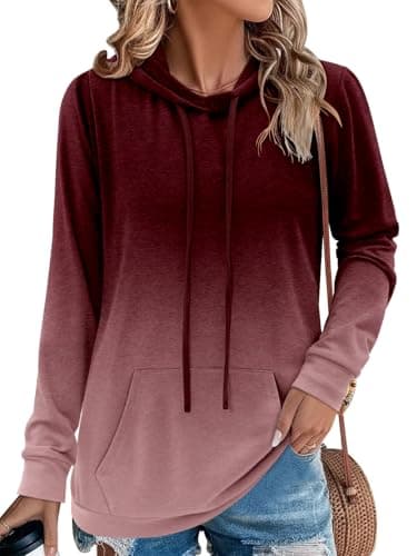 Women's Casual Tie Dye & Floral Print Hoodie Sweatshirt