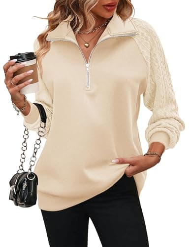 Women's Quarter Zip Fleece Pullover Sweatshirt
