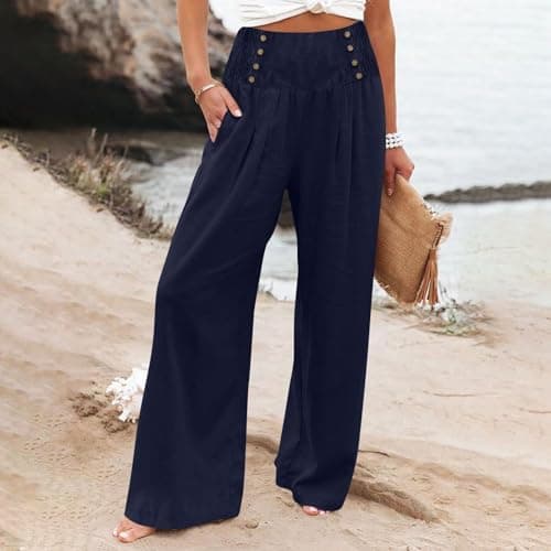 Flowy Wide Leg Palazzo Pants for Women