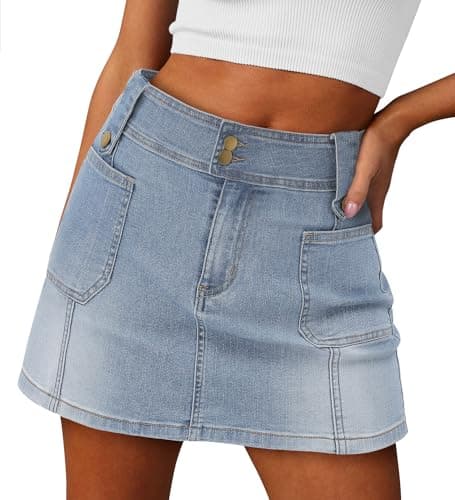 Angerella Denim Mini Cargo Skirt for Women