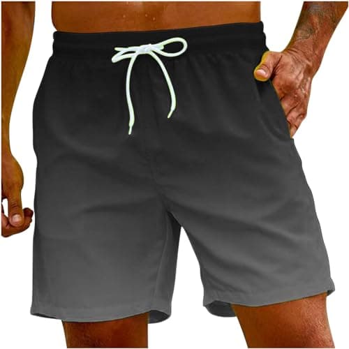 Sunaei Gradient Men's Stretch Jogger Shorts for Summer Beach Wear
