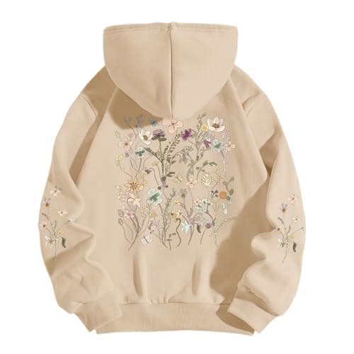 Sulayesh Women's Vintage Floral Hoodie - Cute Boho Sweatshirt