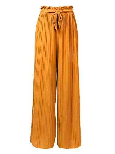 Olivia Women's Ribbon Tie Chiffon Palazzo Pants