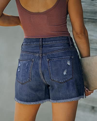 Angerella Women's Ripped Denim Shorts