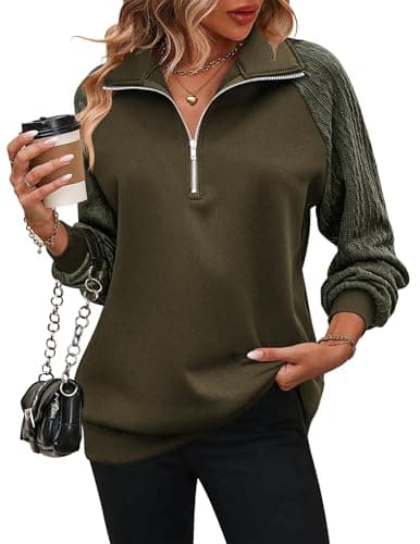 Women's Quarter Zip Fleece Pullover Sweatshirt