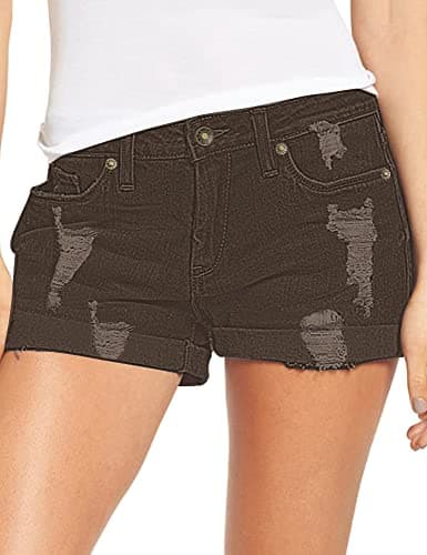 Luvamia Women's Ripped Denim Shorts