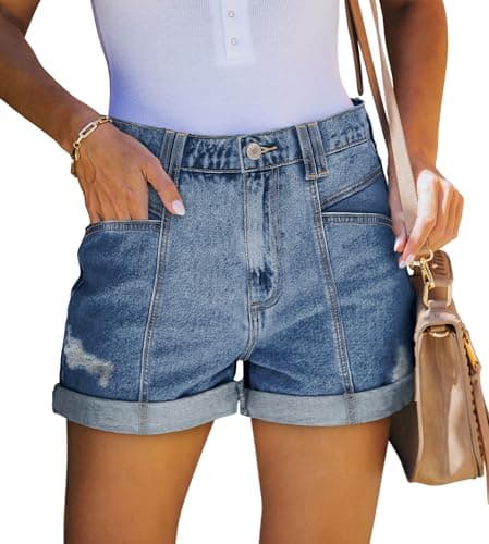 Women's Distressed Denim Shorts