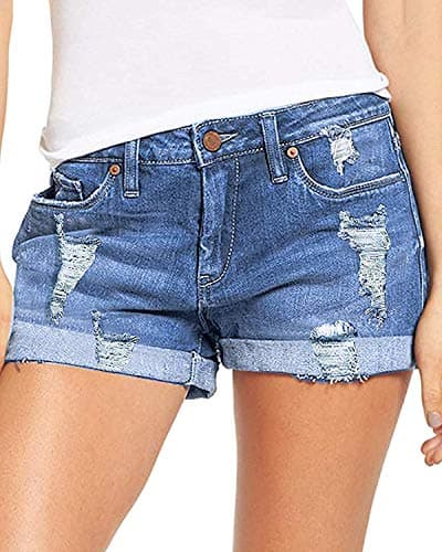 Women's Angerella Ripped Denim Shorts
