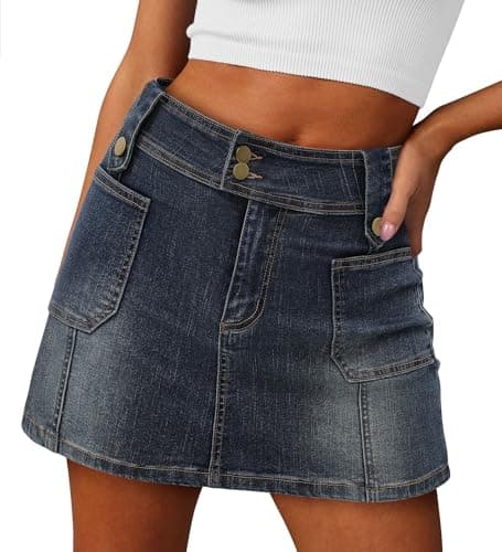 Angerella Denim Mini Cargo Skirt for Women