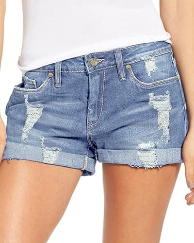 Luvamia Women's Ripped Denim Shorts
