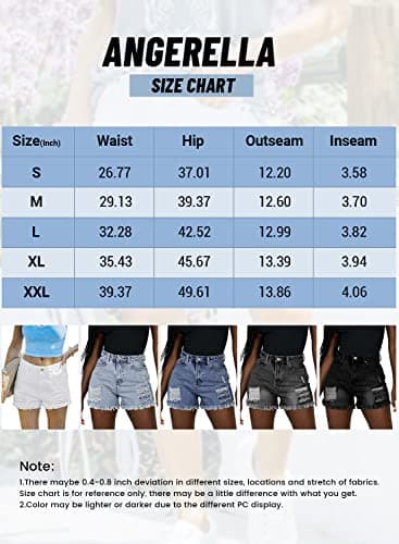 Angerella Women's Ripped Jean Short