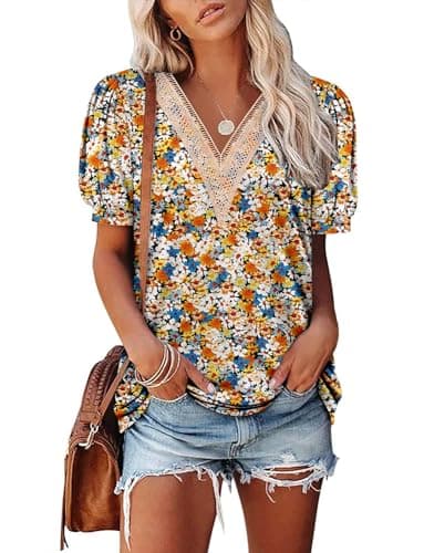 Angerella Floral Print Blouses for Women