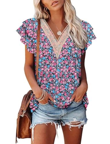 Angerella Floral Print Blouses for Women