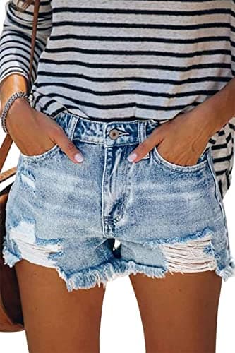 Angerella Women's Ripped Jean Short
