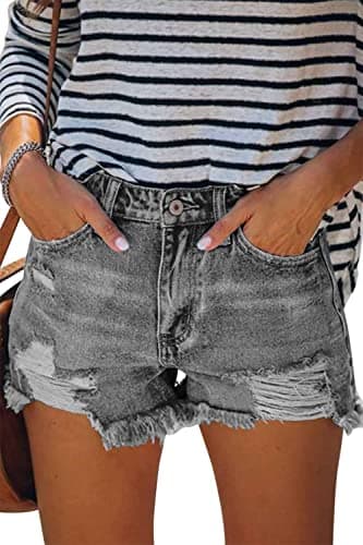 Angerella Women's Ripped Jean Short