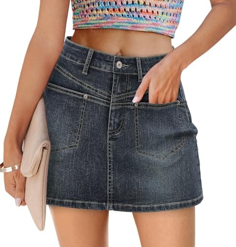 Angerella Denim Mini Cargo Skirt for Women