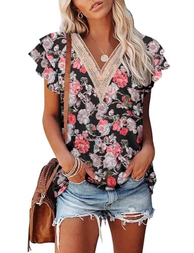 Angerella Floral Print Blouses for Women