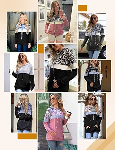 Women's Camo Leopard Print Hoodie Sweatshirt
