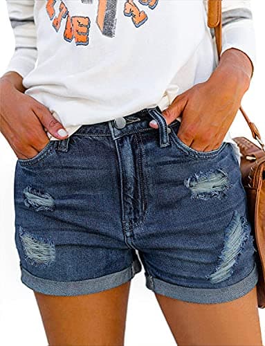 Women's Distressed Denim Shorts