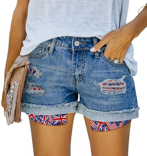 Angerella Women's Ripped Jean Short