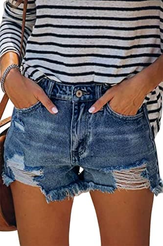 Angerella Women's Ripped Jean Short