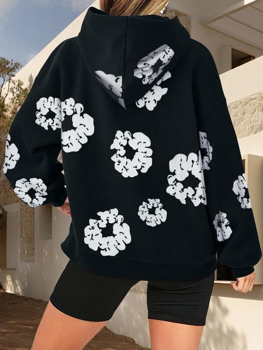 Floral Hoodie for Women - Vintage Y2K Style