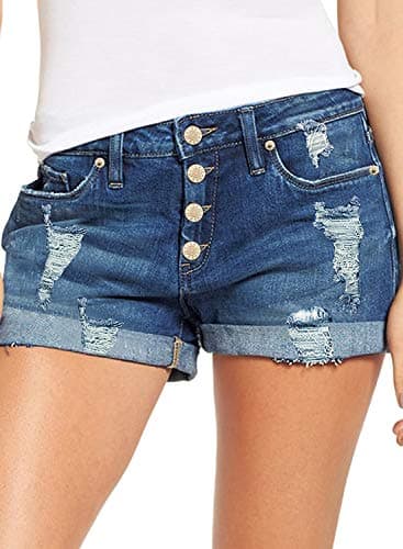 Luvamia Women's Ripped Denim Shorts