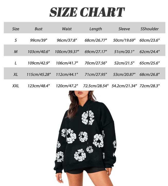 Floral Hoodie for Women - Vintage Y2K Style