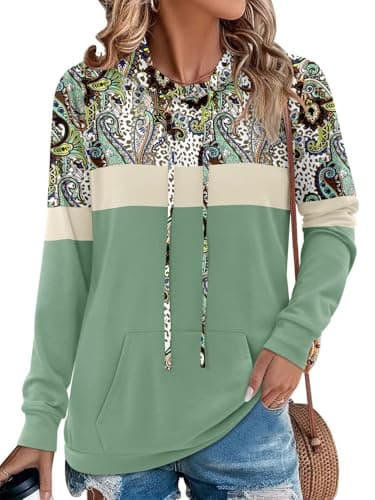 Women's Camo Leopard Print Hoodie Sweatshirt